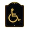 Signmission Designer Series Sign Large Handicapped, Black & Gold Aluminum Sign, 18" x 24", BG-1824-23889 A-DES-BG-1824-23889 - alternate 1